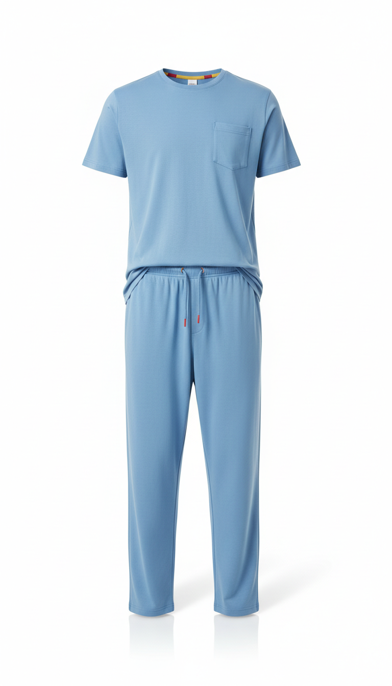Sky Blue Men's Lounge Pants & Tee